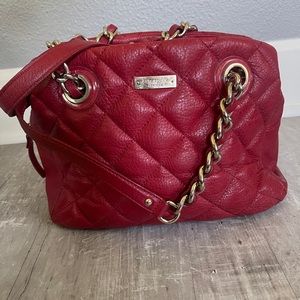 Kate Spade Red Quilted Chain Tote
